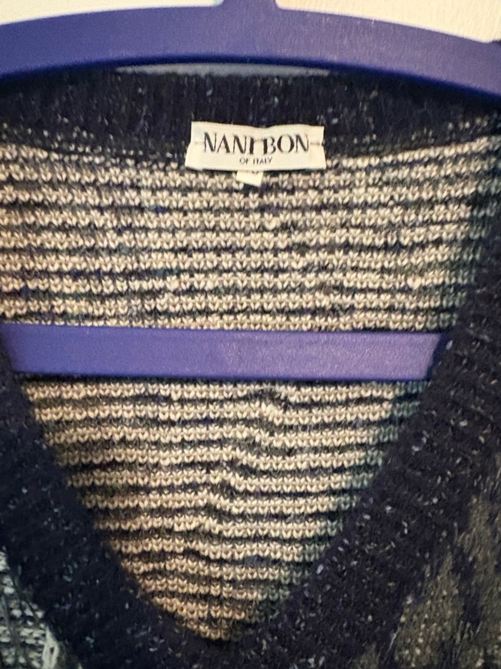 90s Vintage V-Neck Patterned Women’s Wool Sweater Eclectic Grandpa Aesthetic - Picture 2 of 4